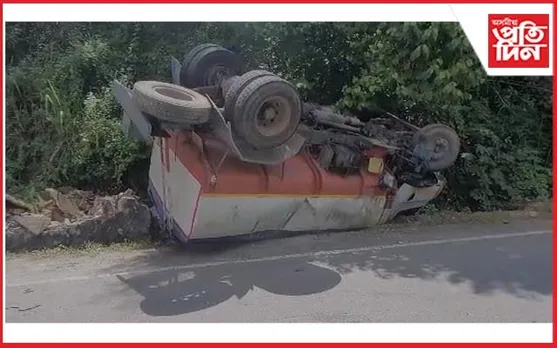 লামডিঙত বাগৰিল এল পি জি পৰিবাহী টেংকাৰ...